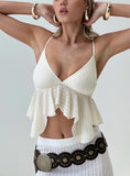 Joskaa Laren Flutter Cami Top Ivory