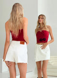 Joskaa Alrita Denim Skort White 2024 New Pant