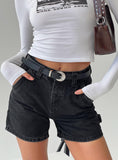 Joskaa Lou Carpenter Denim Shorts Washed Black 2024 New Pant