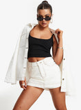 Joskaa Katlynne Denim Mini Skort White 2024 New Pant