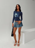 Joskaa Allure 90's Mini Skort Faded Denim 2024 New Pant