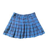 Joskaa Y2k Summer Women's dress Fashion Academy girls chic and elegant aesthetic women A line mini blue plaid pleated skirt Hot Girl