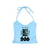 Joskaa Y2K Punk Rock Aesthetic Harajuku Retro Casual Tank Tops Gothic Emo Girls Sleeveless Crop Tops Sexy Chic Slim Fashion Streetwear