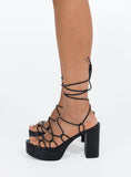 Joskaa Jae Platform Strappy Heels Black