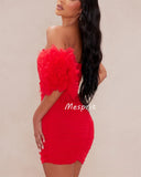 Joskaa Customized Exquisite Sexy Sizes Available Jersey Pleat Ruched Sheath One-shoulder Short Dresses Bespoke Occasion Dresses Modern (PRE-ORDER)