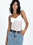 Joskaa Aldone Lace Bodysuit White