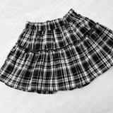 Joskaa Gothic punk rock aesthetic Y2K Harajuku women's mini skirt casual slim fit chic plaid bottoms American retro emo girl streetwear