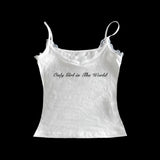 Joskaa Goth retro hottie slim fit sexy camisole top grunge punk hip hop aesthetic sleeveless crop top Y2K harajuku emo girls streetwear