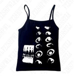 Joskaa Daily Summer Vintage emo Harajuku Metal Rock Sleeveless O-neck Halter tops Woman Y2K print Punk Gothic Sport Sling Retro Singlet