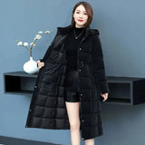 Joskaa Warm Women Winter Hoodies Parkas Jacket Casual Thick Elegants Abrigos Quilted Overcoat Korean Slim New Cotton Padded Parcas Coat