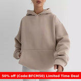 winter outfits men 2024 Autumn and Winter Women's Long-Sleeved Hooded Sweater Pullover Loose Casual Top for Women