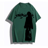 Joskaa Maiden Retro Y2K Man Goth Street emo T-shirt Woman Print Daily Aesthetic Harajuku Loose Soft Rock Hip Hop Short Sleeve Clothes