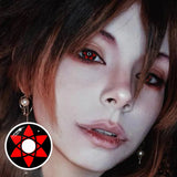 Joskaa Cosplay NARUTO Uchiha Sasuke Hexagram Shalingan Red Prescription Colored Contact Lenses