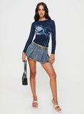 Joskaa Allure 90's Mini Skort Faded Denim 2024 New Pant