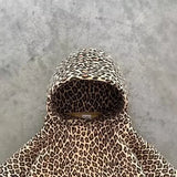 cold weather outfits Joskaa Y2K New Zipper Hooded Sweatshirt Retro Street Harajuku Casual Leopard Pattern Men  Women Punk Hip Hop Oversized Pullover Hoodie