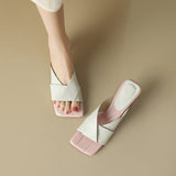 Joskaa Larianna Open Toe Kitten Heels Slides Sandals