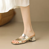 Joskaa Noah Open Toe Block Heels Slides Sandals