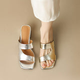 Joskaa Noah Open Toe Block Heels Slides Sandals