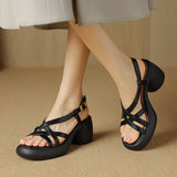 Joskaa Mercy Open Toe Block Heels Platforms Sandals