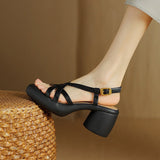 Joskaa Mercy Open Toe Block Heels Platforms Sandals