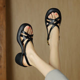 Joskaa Mercy Open Toe Block Heels Platforms Sandals