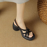 Joskaa Mercy Open Toe Block Heels Platforms Sandals