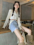Joskaa Summer Single Breasted Sexy Women Dresses Streetwear Y2k Aesthetic Solid Slim Dress Fairy Harajuku Lace Patchwork Grunge Vestido