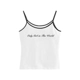 Joskaa Goth retro hottie slim fit sexy camisole top grunge punk hip hop aesthetic sleeveless crop top Y2K harajuku emo girls streetwear