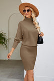 Joskaa Ribbed Mock Neck Long Sleeve Dress