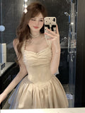 Joskaa Summer Woman Lolita Sweet Y2k Mini Dress Casual Sleeveless Sexy Short Party Dress Hot Girls One Piece Dress Korean Fashion