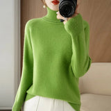 Joskaa 2025 New Wool Cashmere Sweater Women's Turtleneck Pullover Sweater Fall Winter Long Sleeve Jumper Bottoming Knit Warm Tops