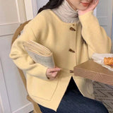 christmas outfit Joskaa Korean Style  Women Coats Daily Casual Comfortable Loose Sweaters Long Sleeve Coat Sweet Ladies  Autumn Winter Clothes