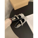 Joskaa Fashion Butterfly-Knot Footwear Shallow Women Ballet Flats Shoes Female Designer Buckle Strap Ladies Flats Mary Janes Shoes