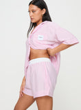 Joskaa Early Riser Sleep Shorts Pink Stripe 2024 New Pant