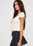 Joskaa Kellan Cap Sleeve Top Cream