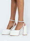 Joskaa Alto Platform Heels Matte White