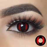 Joskaa Cosplay Cat Eye Lash Red Colored Contact Lenses