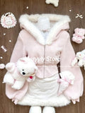Joskaa Autumn Winter Elegant Sweet 2 Piece Set Women Cute Zipper Hooded Long Sleeve Short Coat Female + Y2k Bow Strap Mini Dress 2025