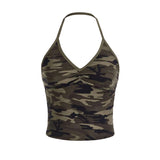 Joskaa American Retro Hip Hop Punk Rock Aesthetic Women's Tube Tops Sexy Slim Chic Casual Camouflage Crop Tops Y2K Emo Girls Streetwear