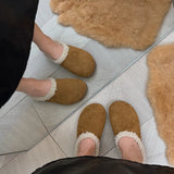 Joskaa Spring Summer Slippers Soft Flax Simple Cute Warm Home Men Women House Floor Indoor Slides Fur Cross Fat Dudu Shoes Room Flat