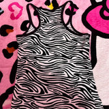 Joskaa Woman Y2K Zebra-stripe Printing emo Aesthetic Halter tops Sling Streetwear Harajuku Punk Vintage Pant Chic Goth 90s Rock Singlet