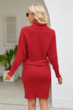 Joskaa Ribbed Mock Neck Long Sleeve Dress