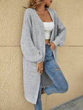 christmas outfit Joskaa New Women's Solid Color Sweater Cardigan Long Sweater