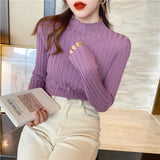 Joskaa 2025 New Fashion Turtleneck Sweater Women Spring Autumn Solid Knitted Pullover Slim Soft Jumper Sweater Female Bottoming Tops