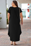 Joskaa Plus Size V-Neck Short Sleeve Maxi Dress