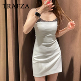 thanksgiving outfit Joskaa 2024 Spring Summer Sexy Lace Patchwork Women Dress Fashion Solid Slim Nightclub Strapless Sleeveless Camisole Mini Dress