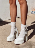 Joskaa Alto Platform Heels Matte White