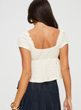 Joskaa Kellan Cap Sleeve Top Cream