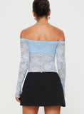 Joskaa Weaver Off Shoulder Lace Bodysuit Blue