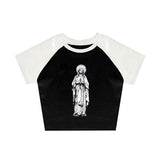 Joskaa Grunge Punk Hip Hop Rock Aesthetic Fashion Camis Top Casual Slim Chic Emo Girls Print Streetwear Y2K Harajuku Vintage Womens Top